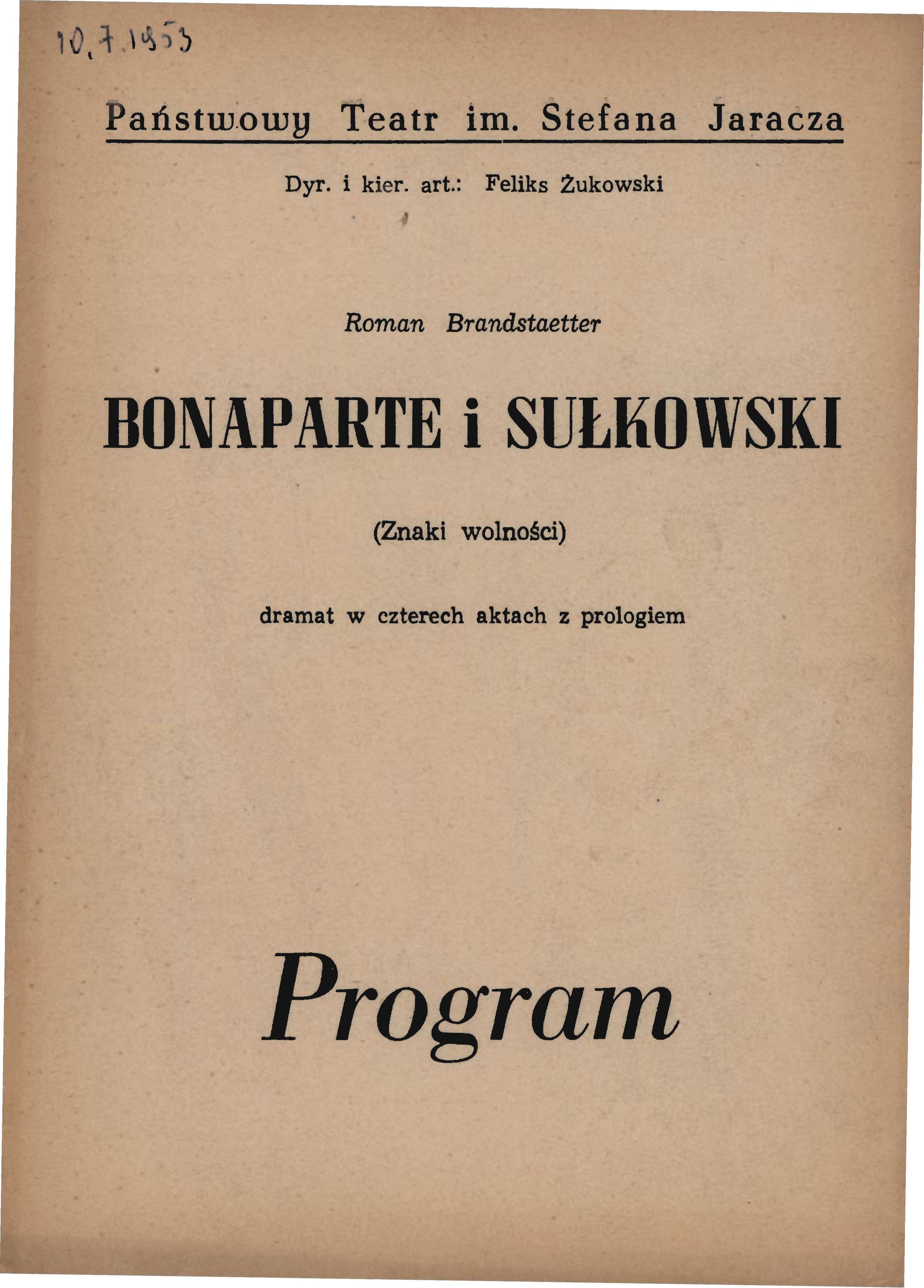 io -ł, ~ J l Państw :owy Teatr im. Stefana Jaracza Dyr. i kier. art.