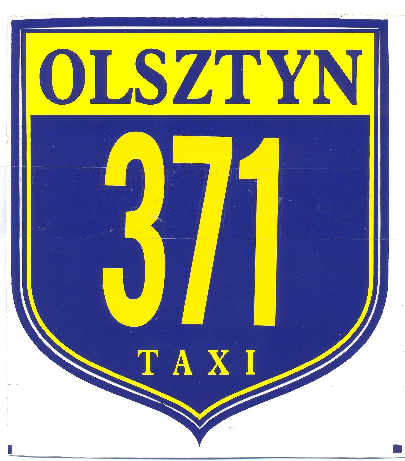Wzór: NUMER BOCZNY TAKSÓWKI Załącznik Nr 1 do uchwały Nr XXII/373/12 Rady Miasta Olsztyna z dnia 25 kwietnia 2012 r.