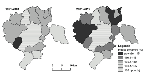Demograficzno-społeczne oraz przestrzenne uwarunkowania rozwojowe gminy Jaworze [99] Ryc. 2.