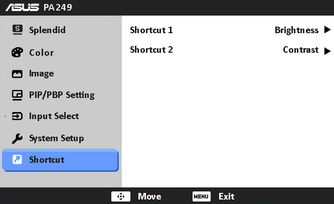 OSD Setup (Ustawienia OSD): * Umożliwia dostosowanie pozycji w poziomie (Pozycja pozioma)/ pozycji w pionie (Pozycja pionowa) menu OSD poprzez wybór wartości od 0 do 100.