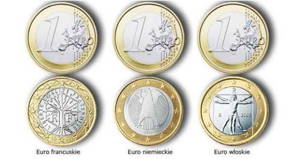MONETY EURO Monety: wspólny awers, rewers zaprojektowany