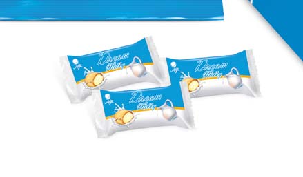 CUKIERKI CANDIES DREAM MILKY TOREBKA 90 G, KARTON 3 KG / DREAM MILKY BAG 90 G, BOX 3 KG Karmelki mleczne z nadzieniem mlecznym, pakowane w torebkę 90 g / karton 3 kg Milk caramels with milk filling,