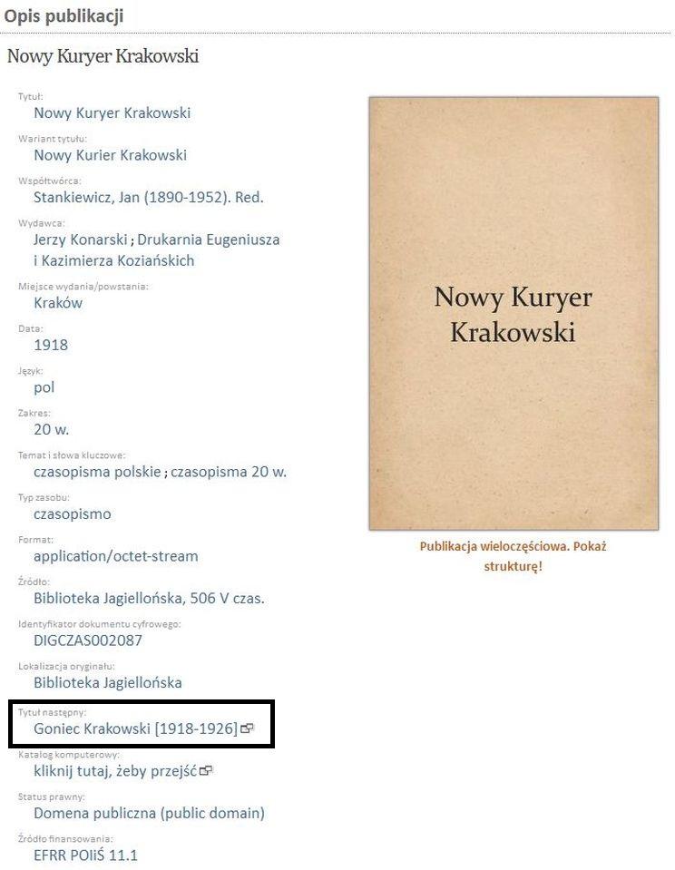Opis pojedynczej publikacji
