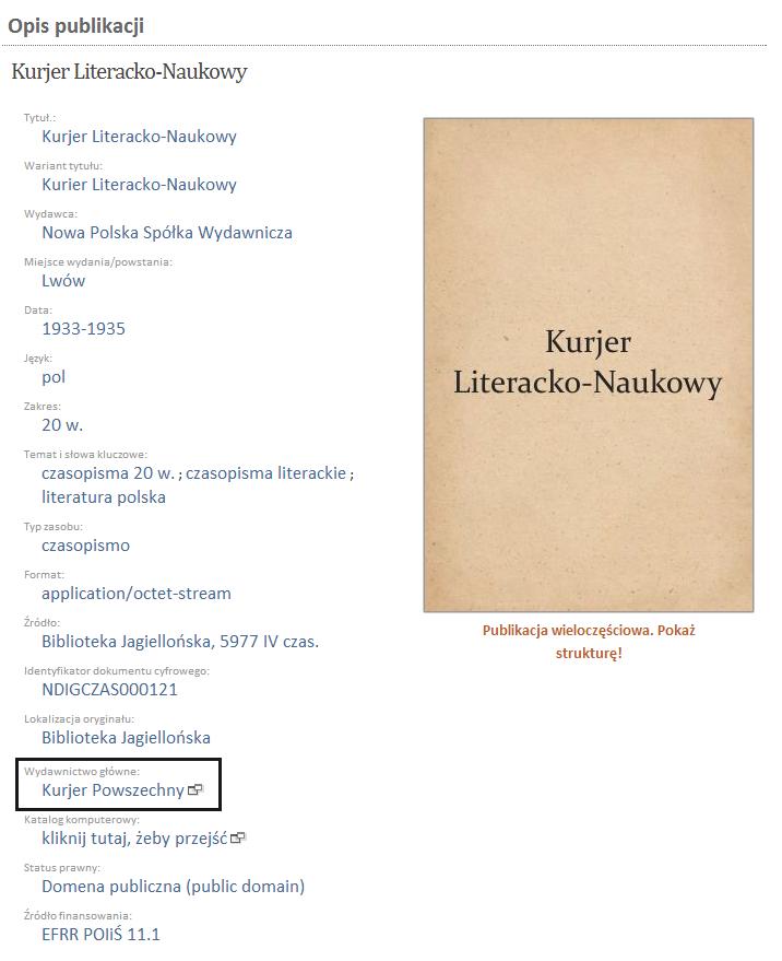 Opis pojedynczej publikacji