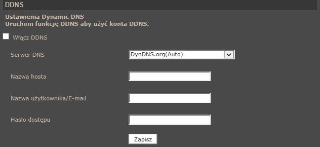 Kamery IP serii NVIP-7000 Instrukcja obsługi wer.1.2 MENU KONFIGURACJI KAMERY 4.1.4. DDNS Konfiguracja DDNS - pozwala na uruchomienie serwera DDNS.