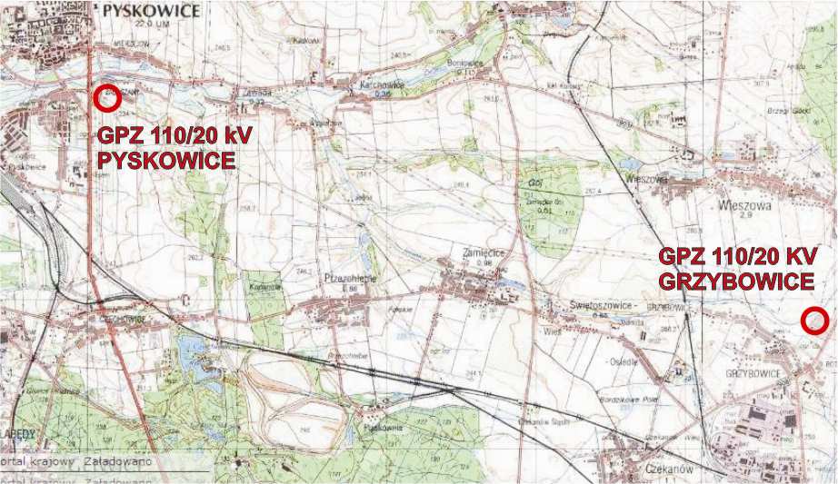 Gmina Toszek zaopatrywana jest w energię elektryczną za pomocą GPZ-u Pyskowice 110/20 kv (SE PYS), zlokalizowanego na terenie gminy Pyskowice oraz za pomocą GPZ-u Grzybowice 110/20 kv (SE GRB),