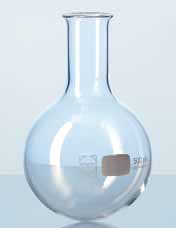 . Laboratoryjne materiały zużywalne Naczynia/Kolby Kolby płaskodenne, Pyrex, wąska szyjka - Zgodne z normą ISO 77 - Płaskodenne, odpowiednie do stosowania na płytach grzejnych - Wykonane ze szkła