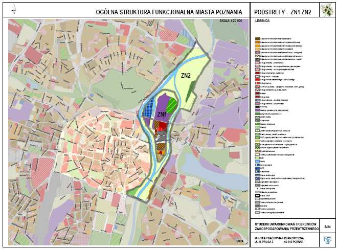 Dziennik Urzędwy Miasta Pznania STREFA ZN Półncny Klin Zieleni Otwartej ZN1 Ostrów Tumski Teren graniczny krawędziami Ostrwa Tumskieg (część szczegółwa - mapa S/24). 1.