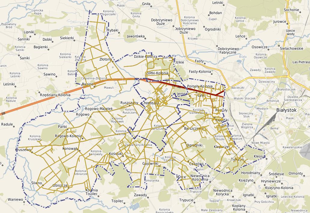 1. Diagnoza sytuacji społeczno-gospodarczej gminy Choroszcz 1.1. Położenie i system osadniczy gminy Choroszcz 1.1.1 Położenie Gmina Choroszcz jest położona w środkowej części województwa podlaskiego