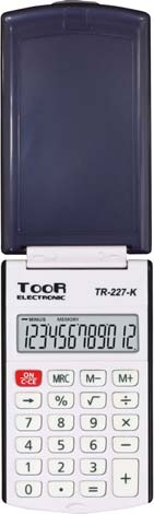 1 URZĄDZENIA kalkulatory KALKULATOR TOOR ELECTRONIC TR-2245 12-pozycyjny; 2 typy zasilania bateryjne i słoneczne; funkcje: pamięć, pierwiastkowanie, obliczanie procentu liczby, marża/obniżka, zmiana