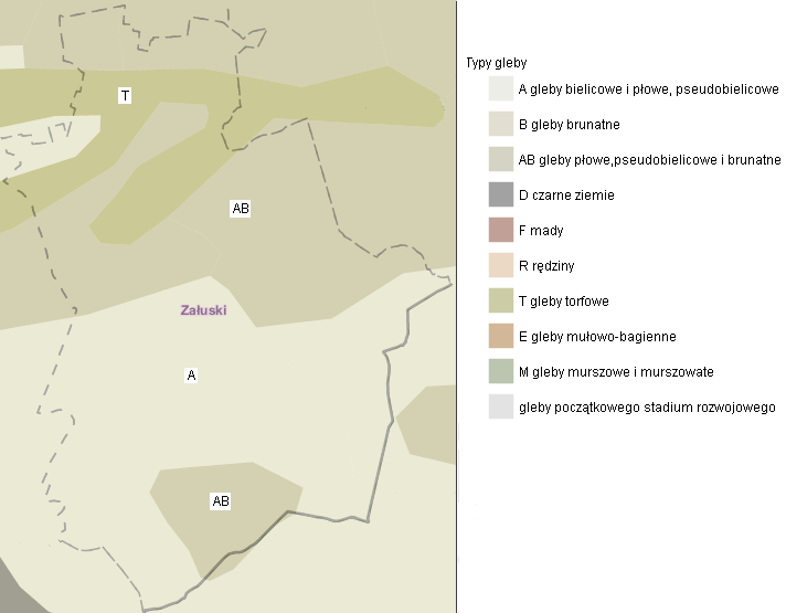 Rysunek 5. typy gleby źródło: mazowiecki system informacji przestrzennej Na terenie Gminy występują dość dobre warunki glebowe dla rozwoju rolnictwa.
