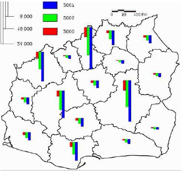 oświetleniowy. Trzy najważniejsze rynki eksportowe dla Wielkopolski to Niemcy, Niderlandy i Francja, stanowiące razem prawie 47% eksportu regionu (Gawlikowska Hueckel K., Umiński S., 2008, s. 4).