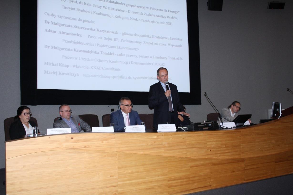 Panel II: Warunki prowadzenia działalności gospodarczej w Polsce na tle Europy Prowadzący : prof. dr hab. Jerzy W.