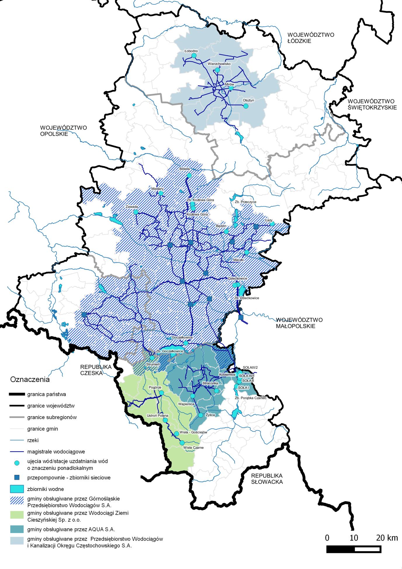 Mapa 23. Gospodarka wodociągowo-kanalizacyjna.