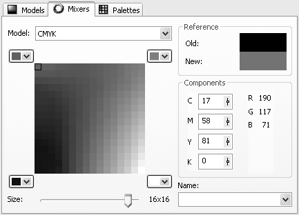 100 CorelDRAW X3 Ćwiczenia praktyczne 5.5 Mieszanie kolorów Polecam także wypróbowanie okna mieszania kolorów. W tym celu musisz wykonać poniżej opisane czynności: 1.