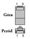 Złącze RJ-45 Pin --------------- Pin Złącze RJ-45 TX+ 1 1 TX+ TX- 2 2 TX- RX+ 3 3 RX+ 4 4 5 5 RX- 6 6 RX- 7 7 8 8 Zalety: Możliwość podłączenia do istniejącej już w obiekcie sieci LAN Duża szybkość