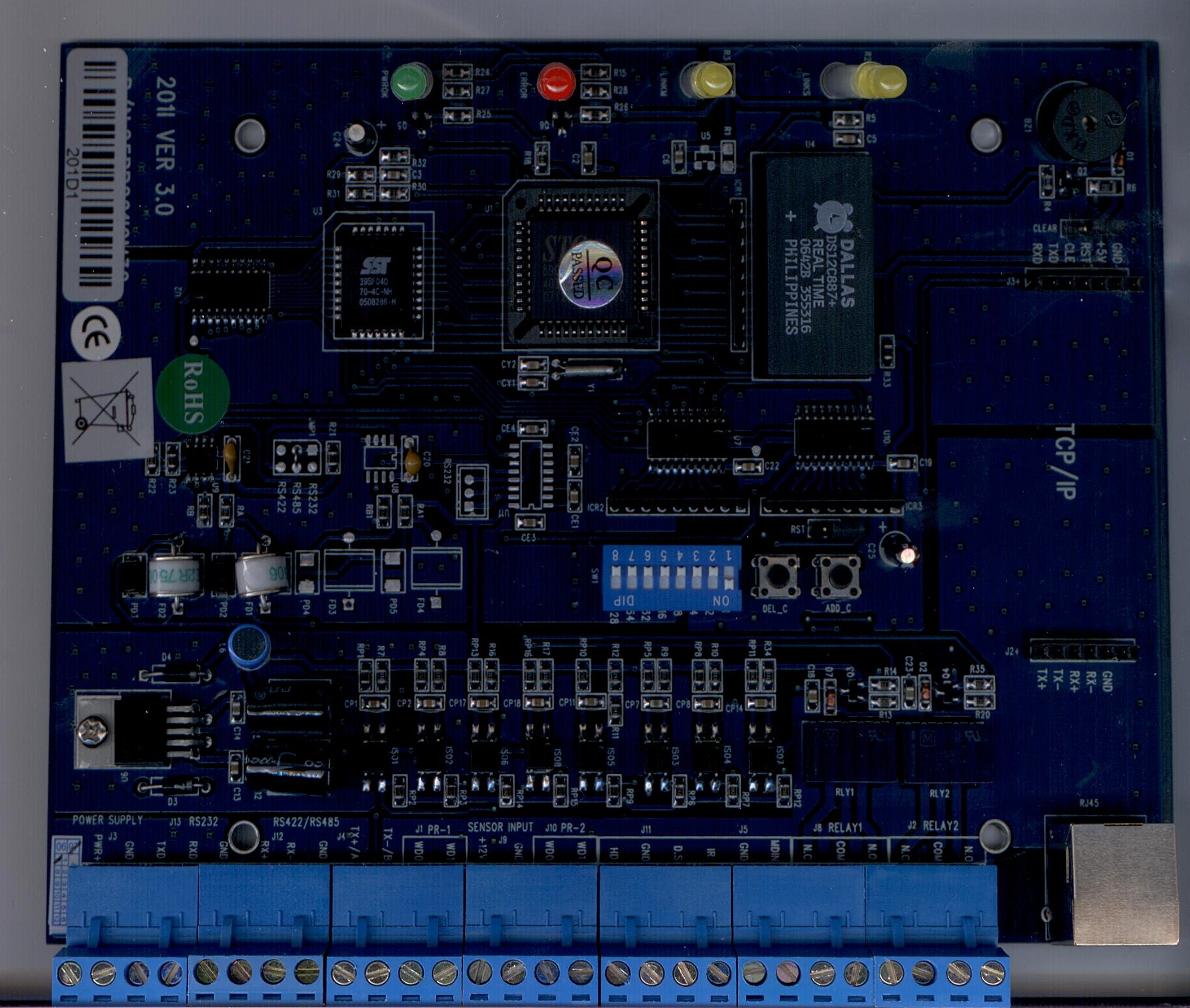 2.3 Instrukcja podłączenia Kontroler K301 produkowany jest w postaci płyty PCB do montażu wewnątrz obudowy ochronnej lub obudowy z