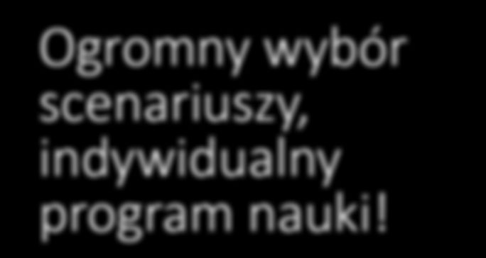 Ogromny wybór scenariuszy, indywidualny program nauki!