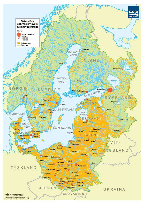 Drainage basin of the Baltic Sea About 75 million people live in the area HELCOM The Helsinki Commission, works to protect the marine environment of the Baltic Sea from all sources of pollution