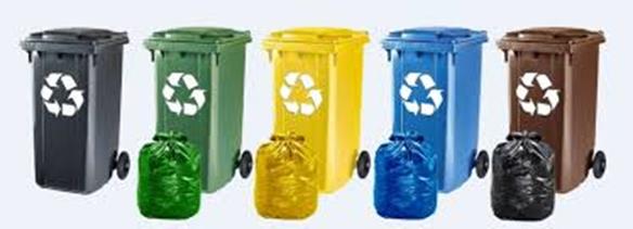 Od lipca 2013 roku obowiązuje 5-cio stopniowa zbiórka odpadów u źródła: Zmieszane/resztkowe jako suche/zmieszane Bio kuchenne i zielone jako mokre Szkło - bez podziału na