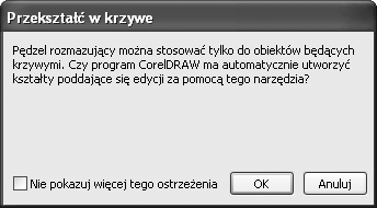 Modyfikacje obiektów Usuwany jest fragment konturu obiektu pomiędzy najbliższymi punktami przecięcia z konturem innego obiektu. Po przycięciu obiekt jest zawsze przekształcany w krzywe.