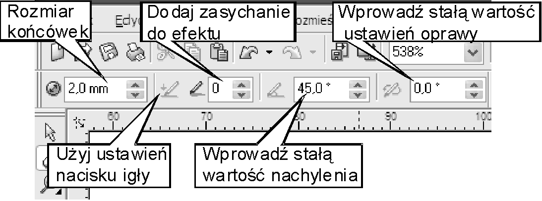 Rysunek 8.10. Pasek właściwości Pędzla rozmazującego Rysunek 8.11.