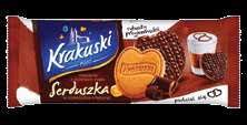 CIASTKA, CUKIERKI, SŁONE PRZEKĄSKI Ciastka Krakuski BAHLSEN Krakuski zbożowe 143 g 1 szt. 288465 Krakuski z cukrem 150 g 1 szt. 301630 Krakuski serduszka w czekoladzie 143 g 1 szt.