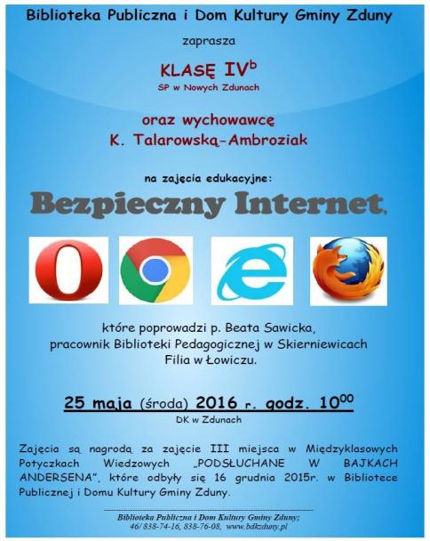 Promocji czytelnictwa towarzyszą zajęcia na temat bezpieczeństwa w sieci i cyberprzemocy.