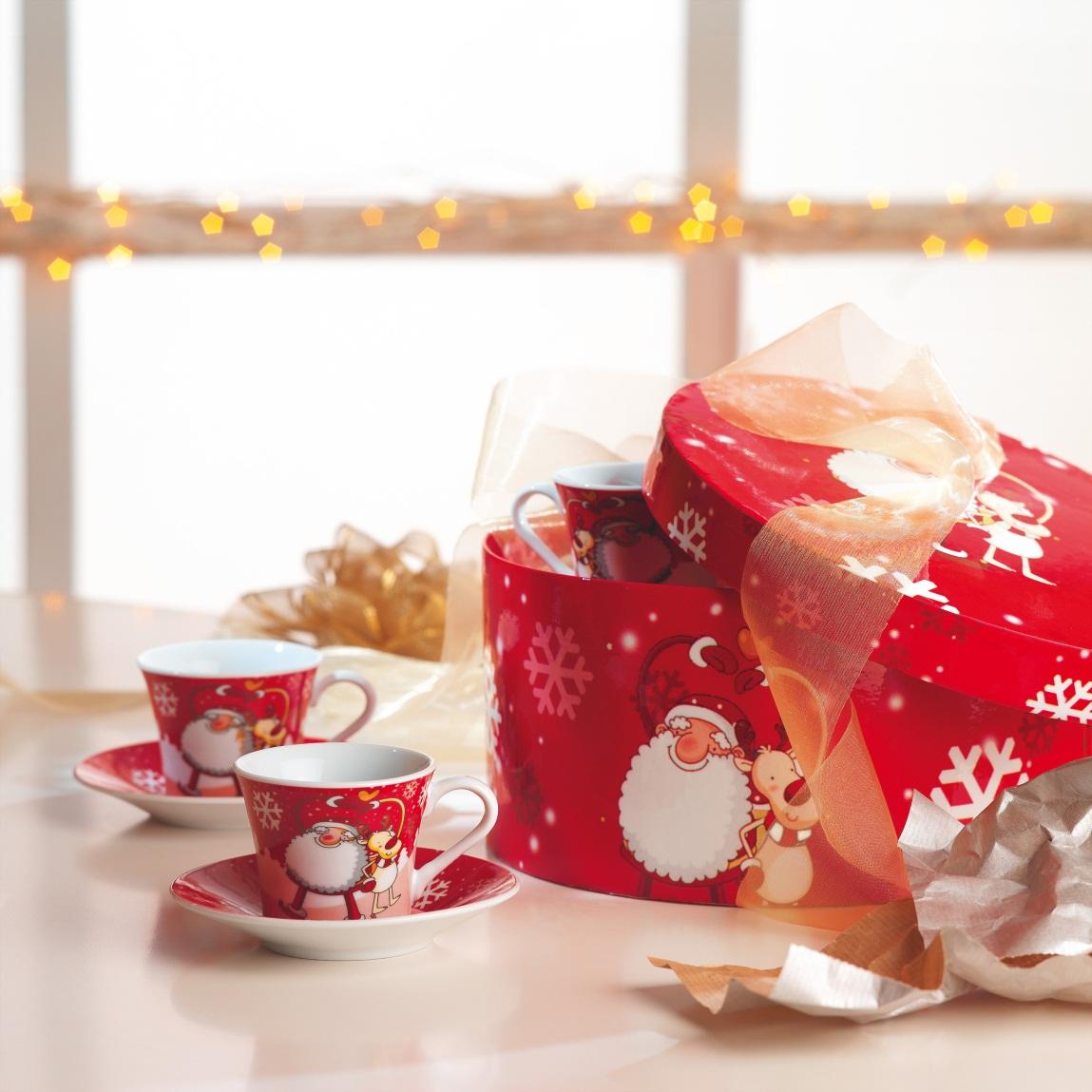 12) CX1192: 12-częściowy świąteczny komplet do kawy w ozdobnym kartonowym świątecznym pudełku.