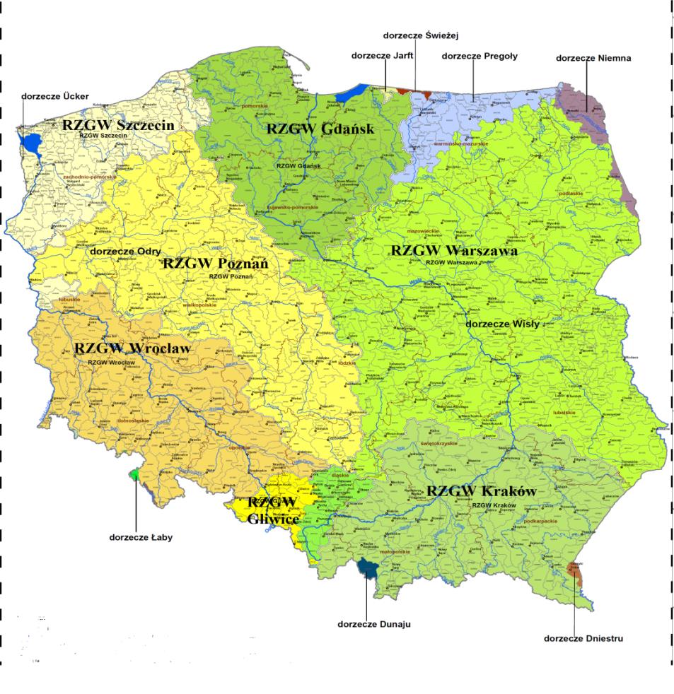 Struktura organizacyjna i zarządzanie gospodarką wodną w Polsce 191 Dyrektorzy regionalnych zarządów gospodarki wodnej są organami administracji rządowej niezespolonej właściwymi w sprawach