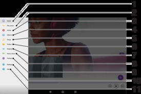 Główny ekran muzyki 1 Przeciągnięcie lewej krawędzi ekranu w prawo pozwala otworzyć menu ekranu głównego aplikacji Album 2 Przewiń w górę lub w dół, aby wyświetlić zawartość 3 Odtwarzanie utworu w