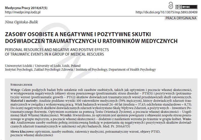 Przykładowy regulamin ogłaszania prac w otwartym czasopiśmie (Medycyna Pracy) Zasady wykorzystania artykułów określa licencja CC BY NC (Creative Commons Uznanie autorstwa Użycie niekomercyjne 3.