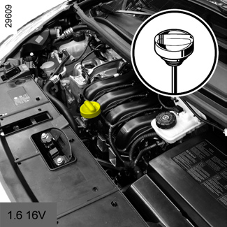 POZIOM OLEJU SILNIKOWEGO: uzupełnianie poziomu - napełnianie układu (1/2) 1 2 1 2 1 2 Uzupełnianie - Napełnianie Uzupełnianie oleju powinno się odbywać, gdy samochód stoi na płaskim podłożu, a silnik