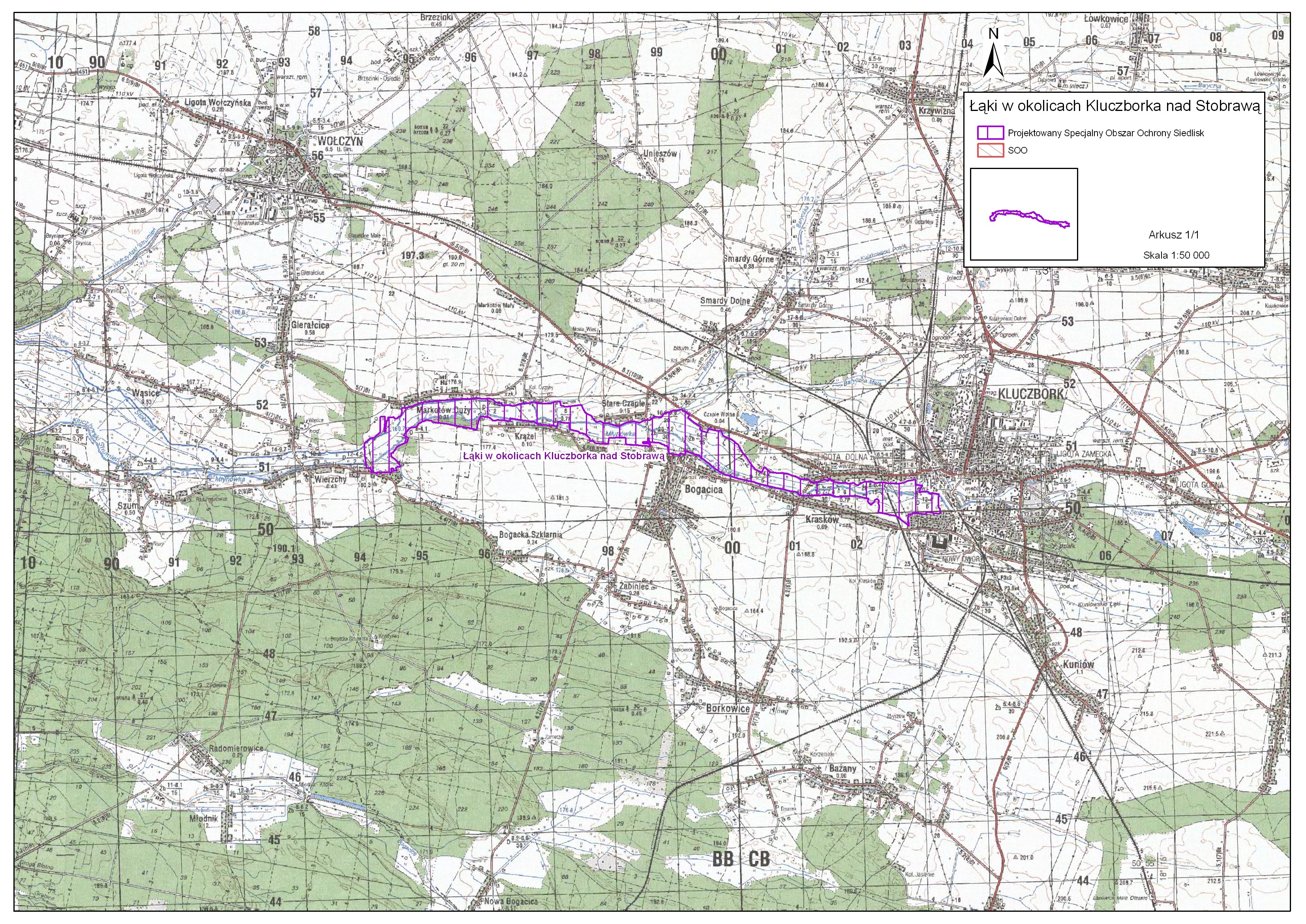 Mapa 2: Łąki w okolicach Kluczborka nad Stobrawą (www.natura2000.mos.gov.pl ) L.p. Sołectwo Pow. ogółem [ha] Pow. zadrzewień [ha] Pow. lasów [ha] Lesistość [%] 1.