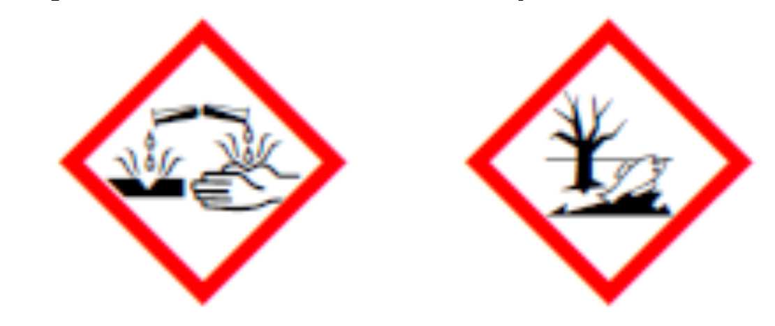 Działanie drażniące na skórę Kat. 2, CLP: Skin Irrit. 2, H315 Działa drażniąco na skórę Poważne uszkodzenie oczu Kat. 1, CLP Eye Dam.