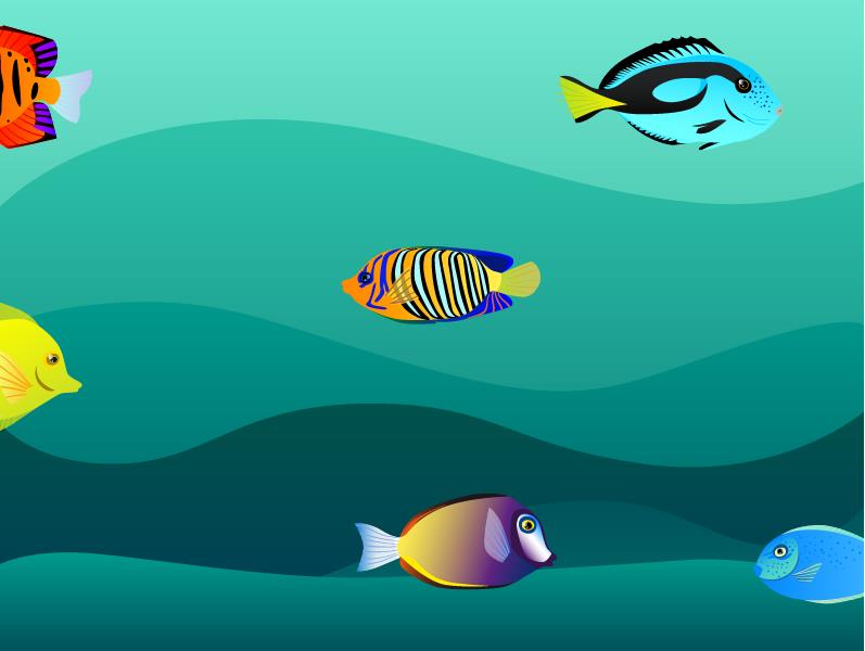 Gry w zestawie - AKWARIUM Opis: W akwarium pływają kolorowe ryby, których ruch można przyspieszać