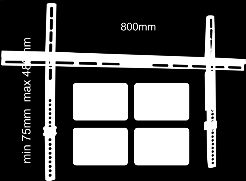 telewizora / TV screen: 23-37 Maksymalna waga TV / UCH0042 Przekątna telewizora / TV screen: 10-30 VESA 50/75/100/200/200X100mm UCH0043 Przekątna