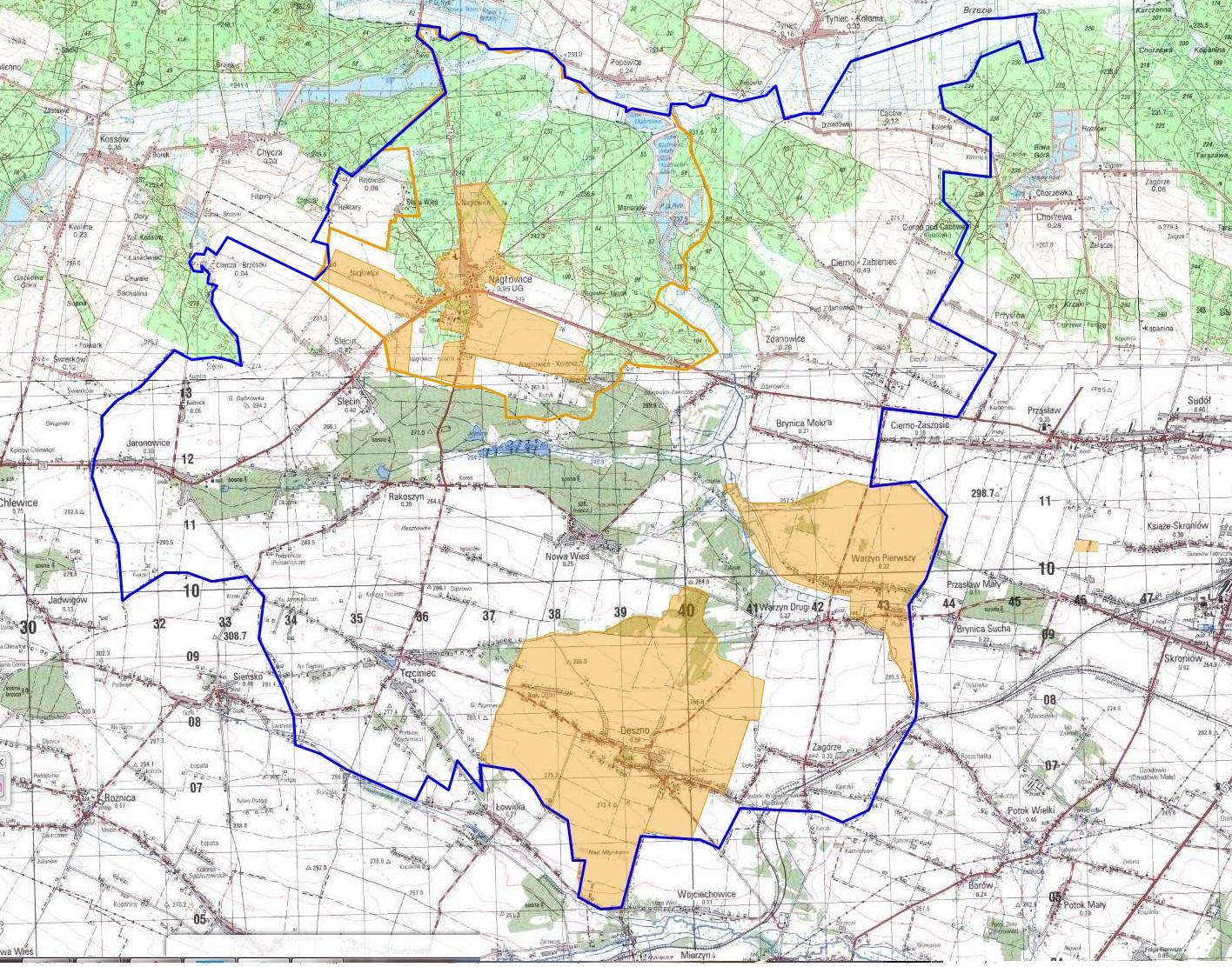Mapa nr 10 Obszary rewitalizacji na