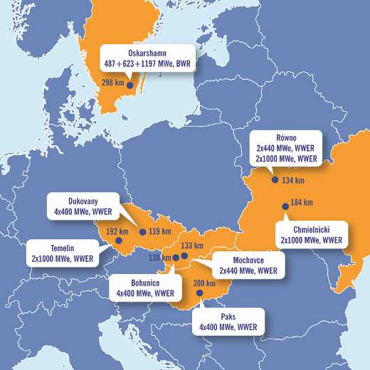 POSTĘPOWANIE Z WYPALONYM PALIWEM W POLSCE 23 reaktory pracują 6 reaktorów w budowie 9 reaktorów planowanych do 2025 r.