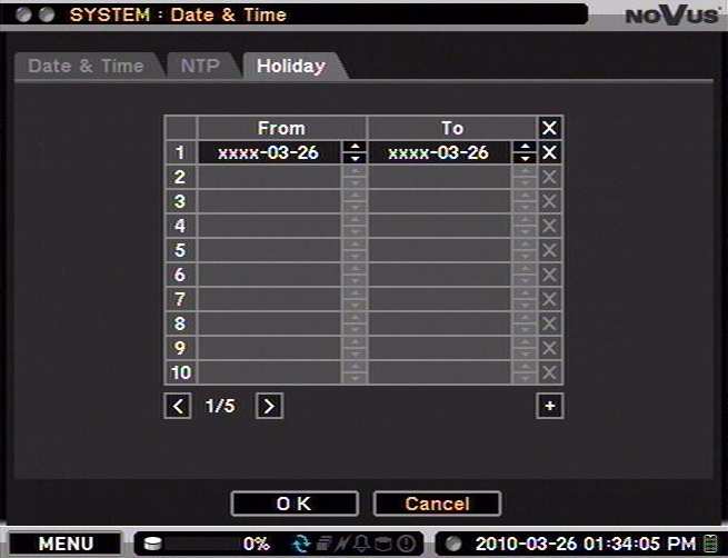 NDR-EA3104M User s manual - 1.0 version MENU RECORDER S REJESTRATORA MENU Update allows server synchronization, therefore testing function s operation. To enable function select Use NTP position.
