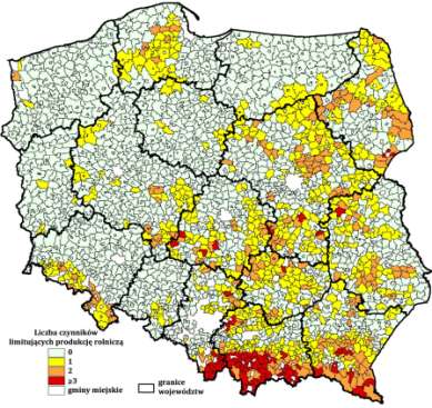 Obszary Problemowe Rolnictwa (OPR) Kryteria wyznaczania Obszarów Problemowych Rolnictwa Czynniki limitujące produkcję rolniczą i przyśpieszające degradację środowiska: 1.