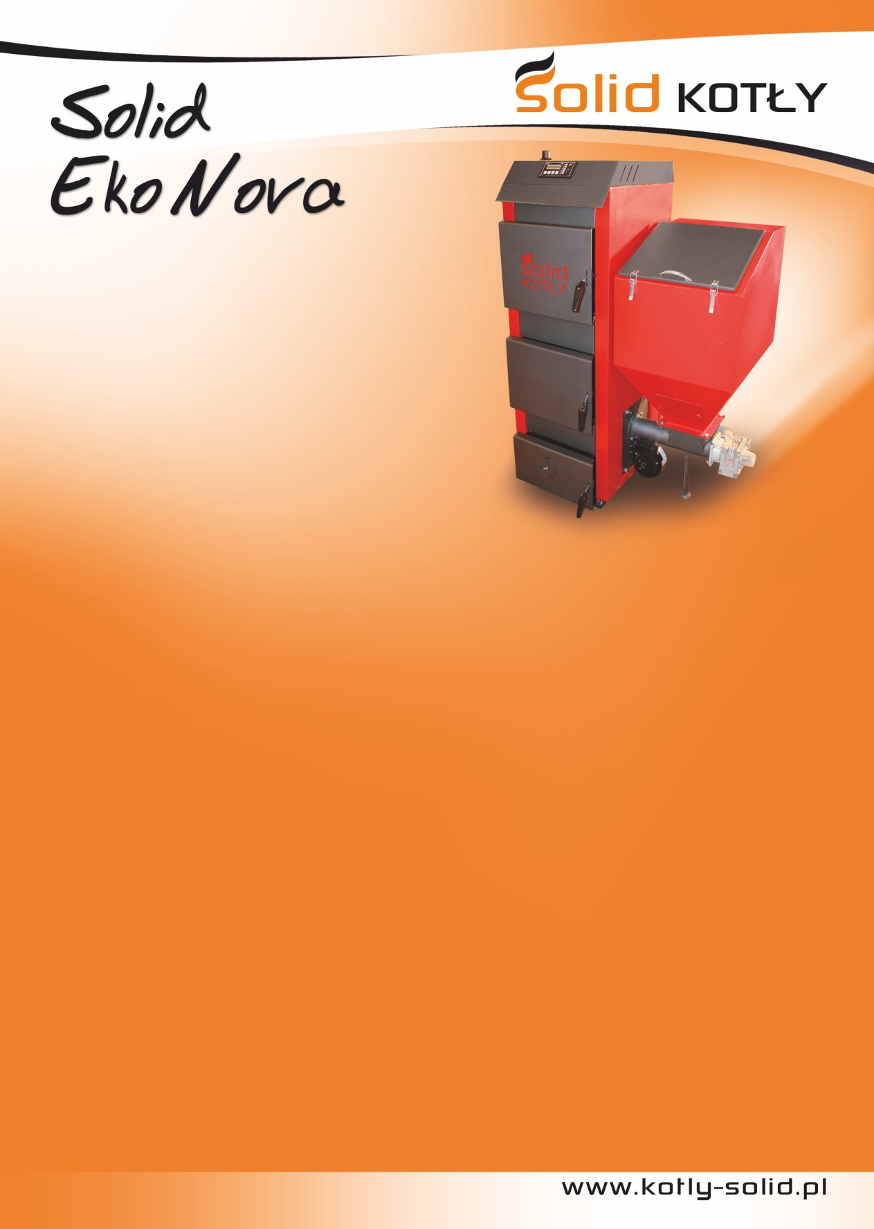 Kocioł Solid Eko Nova to uniwersalny, stalowy kocioł automatyczny przystosowany do spalania eko - groszku, miału po zastosowaniu palnika tłokowego.