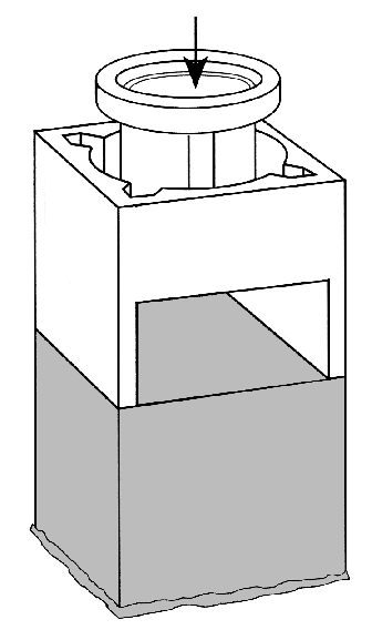 1. Wykonanie podstawy komina 1.1 Wyciąć otwór o wymiarach 21 x 15 cm w dolnej części pierwszego pustaka. 1.2 Osadzić pustak na cokole. Włożyć kształtkę ścieku kondensatu.