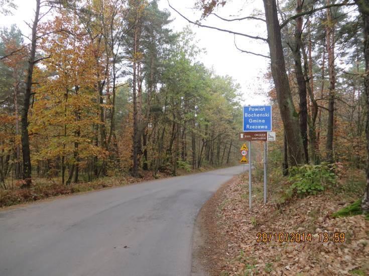 Powiat bocheński, gmina Rzezawa Trasa rowerowa w ciągu drogi powiatowej nr 2094K w m. Okulice, km ok. 27+720 Trasa rowerowa w ciągu drogi powiatowej nr 1435K w m. Dębina, km ok.