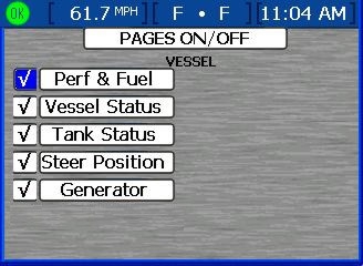 Rozdził 4 - Menu główne BTW Kurs n punkt orientcyjny (BTW) LEFT DATA AREA STEERING WATER DEPTH - Lewy oszr dnych - Prwy oszr dnych RIGHT DATA AREA BOAT SPEED STEERING OFFSET 0 O 2.