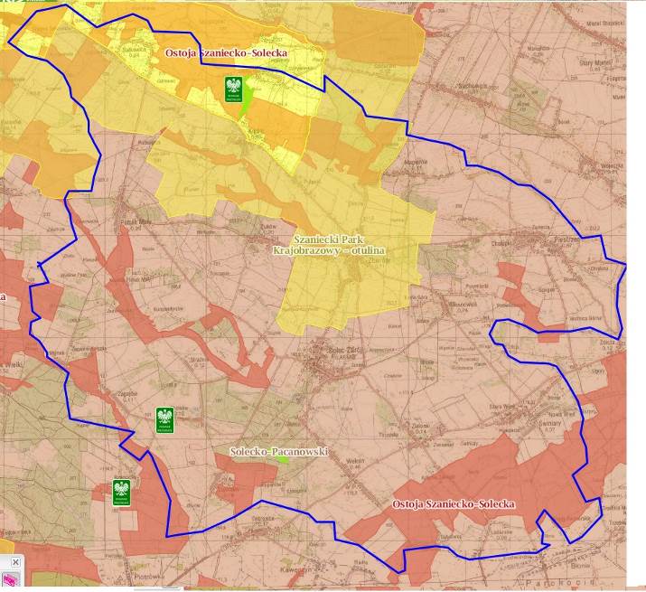 Mapa nr 5: Obszary chronione na terenie gminy Solec-Zdrój Źródło: http://geoserwis.gdos.gov.