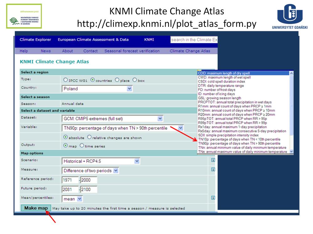 tych Atlas zjawisk regionalnych dowodów, zmian zjawisk klimatu w skali - opracowany lokalnej przez IPCC i udostępniony w wersji internetowej przez Królewski Instytut Meteorologiczny (KNMI) pod nazwą