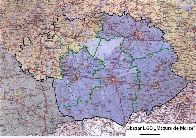 Mapa Lokalna Strategia Rozwoju LGD Mazurskie Morze Liczba miejscowości Łącznie na terytorium LGD znajduje się 295 miejscowości w tym 173 sołectwa i pięć miast Biała Piska, Mikołajki, Orzysz, Pisz i