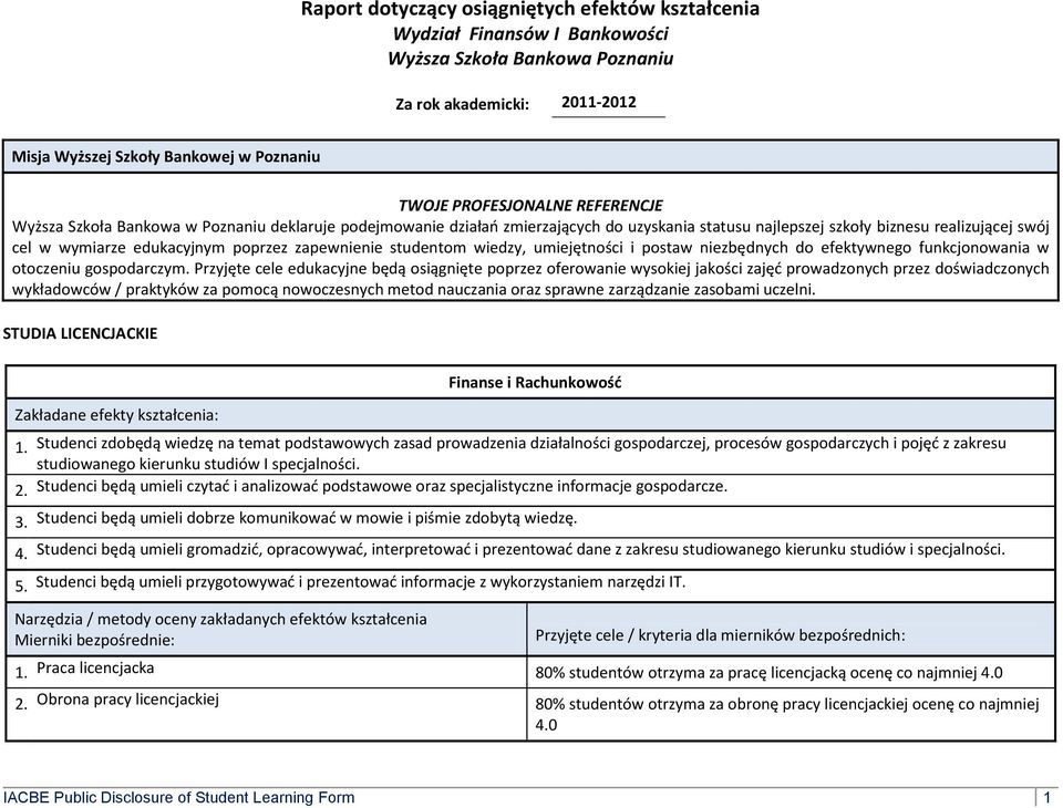 poprzez zapewnienie studentom wiedzy, umiejętności i postaw niezbędnych do efektywnego funkcjonowania w otoczeniu gospodarczym.