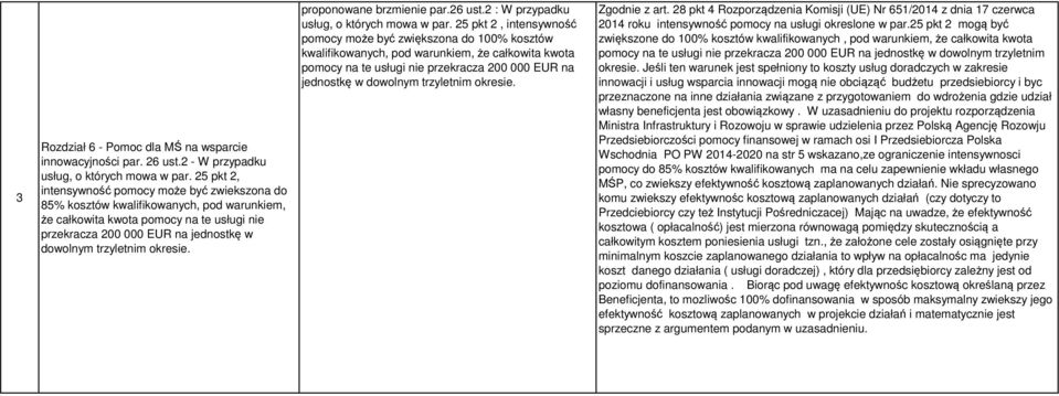 okresie. proponowane brzmienie par.26 ust.2 : W przypadku usług, o których mowa w par.